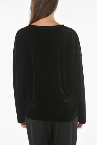 Maglia EVA in Velluto con Collo a V