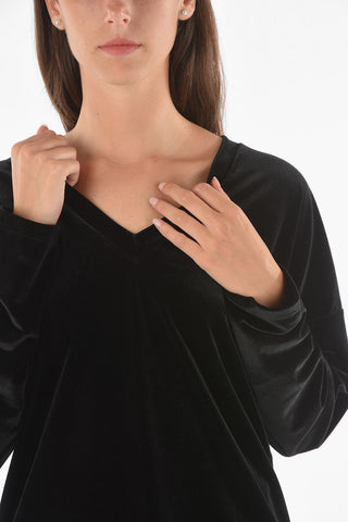 Maglia EVA in Velluto con Collo a V