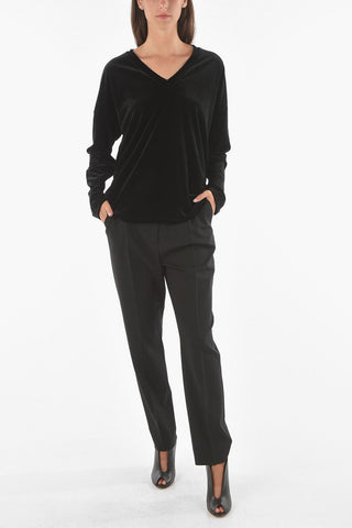 Maglia EVA in Velluto con Collo a V