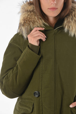 Real Fur Lined Hood 4 Pockets Padded Parka