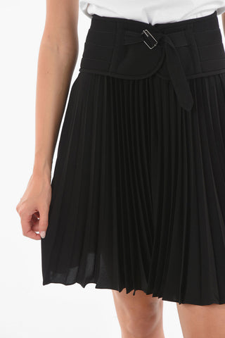 Pleated SOLEIL Longuette Skirt With Belt