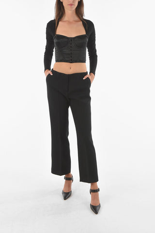 2 Pocket Hidden Closure Cropped Fit Pants