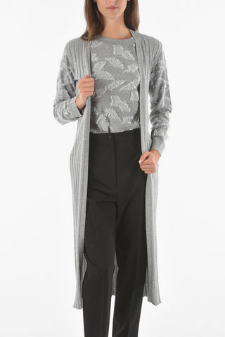 Sleeveless Ribbed Cotton Cardigan