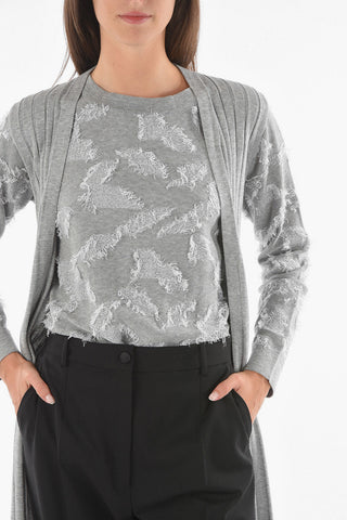 Sleeveless Ribbed Cotton Cardigan