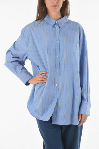 Breast-pocket Balanced Stripe Cotton Shirt
