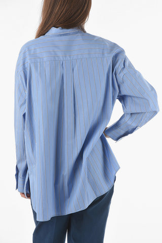 Breast-pocket Balanced Stripe Cotton Shirt