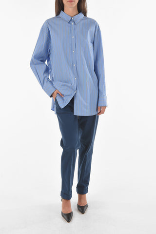 Breast-pocket Balanced Stripe Cotton Shirt