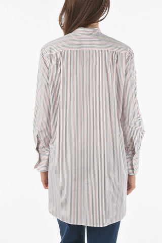 Bayadere Motif Cotton Long Shirt
