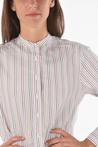 Bayadere Motif Cotton Long Shirt