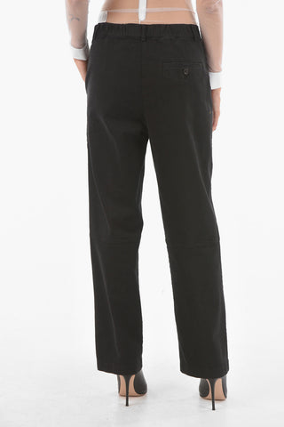 Transversal Stitching Stretch Cotton Chino Pants