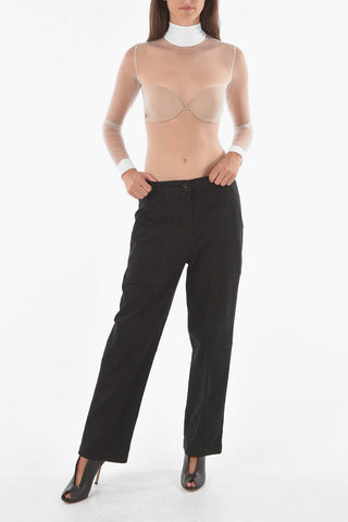 Transversal Stitching Stretch Cotton Chino Pants