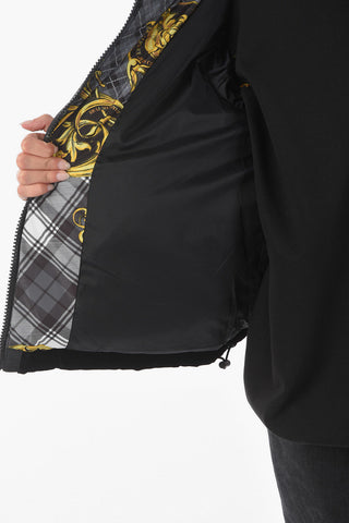 COUTURE Piumino con Motivo Greca e Inserti in Velluto