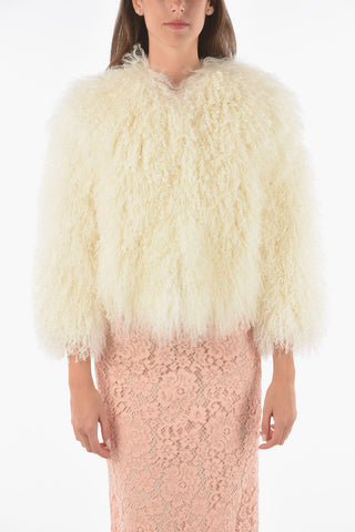Flush Pocket Goat Fur Crop Coat