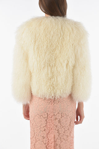 Flush Pocket Goat Fur Crop Coat