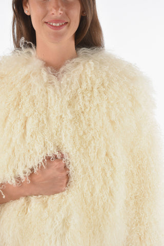 Flush Pocket Goat Fur Crop Coat