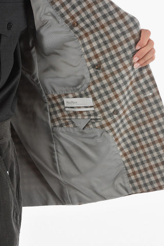 Blazer Sartoriale ARABBA Doppiopetto in Motivo Gingham con Revers a Lancia