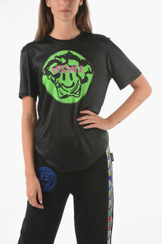 T-Shirt Girocollo STENCIL in Viscosa con Logo