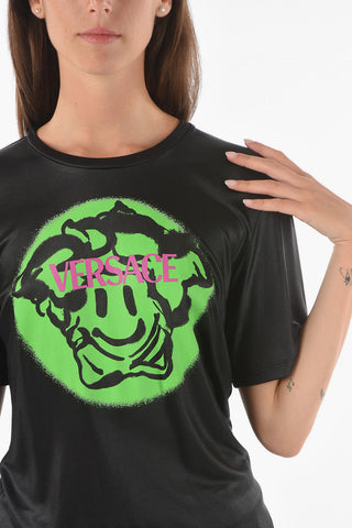 T-Shirt Girocollo STENCIL in Viscosa con Logo