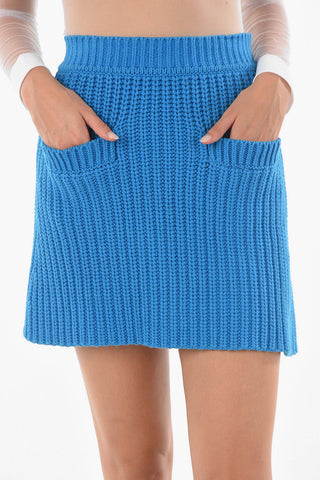 Gonna In Maglia Elasticizzata Con Tasche Frontali