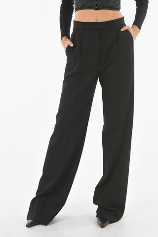 Single-pleated Virgin Wool Palazzo Pants