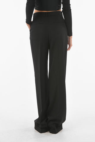 Single-pleated Virgin Wool Palazzo Pants