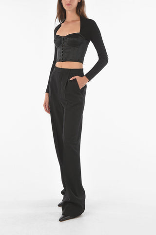 Single-pleated Virgin Wool Palazzo Pants