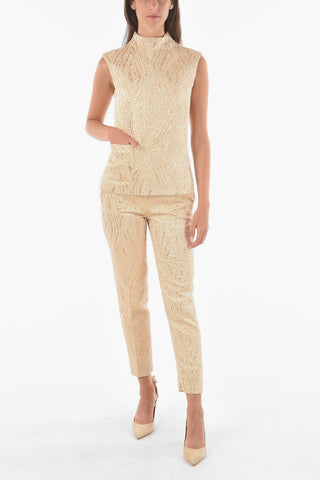 Turtleneck Lurex Top with Breast-pocket