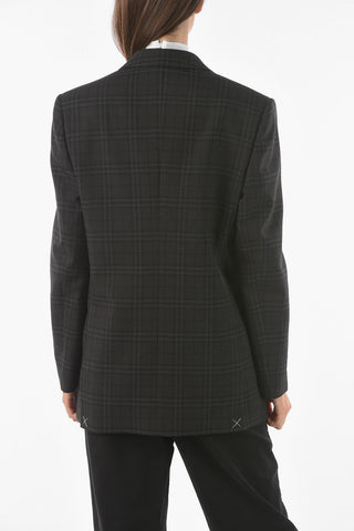 Iconic FLAG Motif Wool Blazer with Notch Lapel