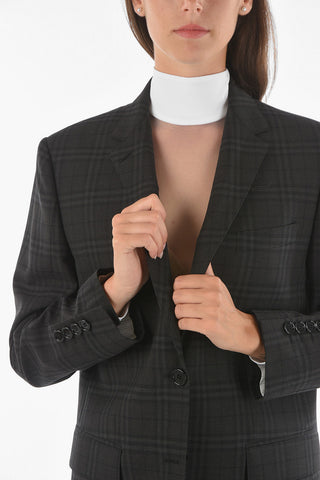 Iconic FLAG Motif Wool Blazer with Notch Lapel
