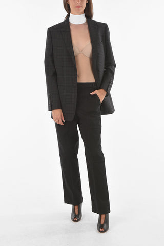 Iconic FLAG Motif Wool Blazer with Notch Lapel