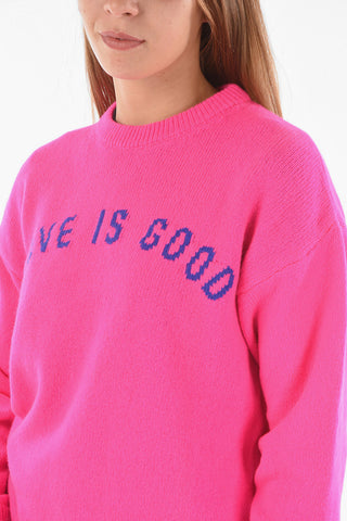 Crew Neck LOVE IS GOOD Wool and Cashmere Sweater