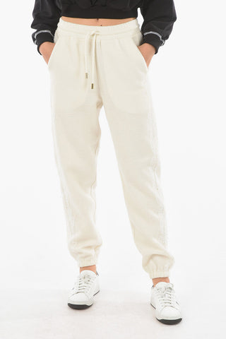Wool Blend Jogger Pants with Side Laced Detailing