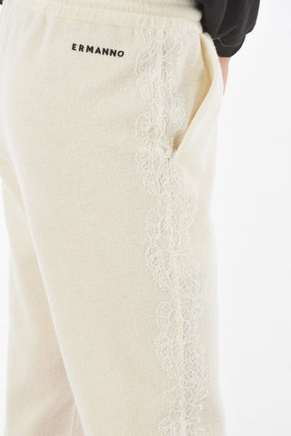 Wool Blend Jogger Pants with Side Laced Detailing