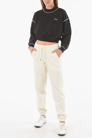 Wool Blend Jogger Pants with Side Laced Detailing