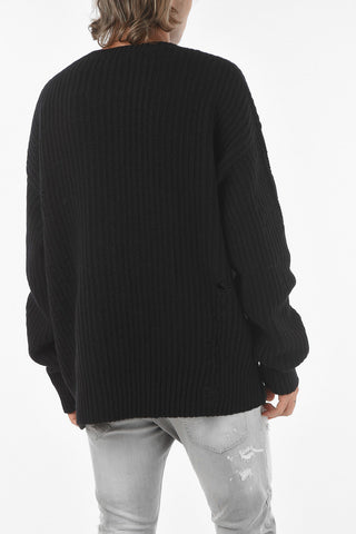Ribbed Wool Destroyed Sweater