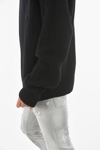 Ribbed Wool Destroyed Sweater