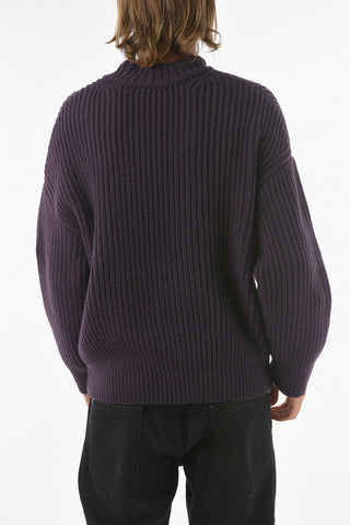 V Neck EGGPLANT Oversized Pullover