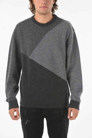 ZZEGNA 3 Tones Wool Crewneck Sweater