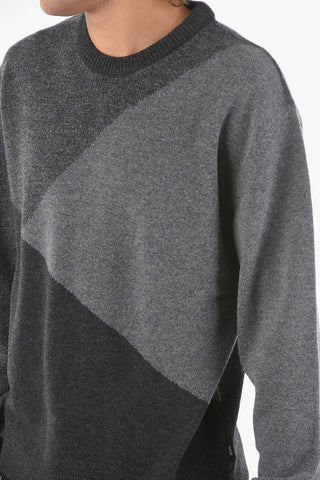 ZZEGNA 3 Tones Wool Crewneck Sweater