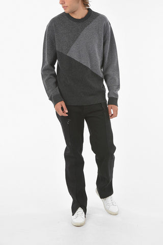 ZZEGNA 3 Tones Wool Crewneck Sweater