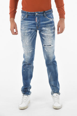17 cm Slim Fit Vintage Effect Distressed Jeans
