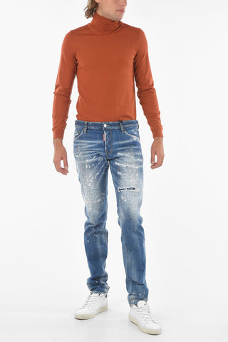 17 cm Slim Fit Vintage Effect Distressed Jeans