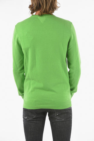 Crewneck Cashmere Sweater With Horizontal Butoons