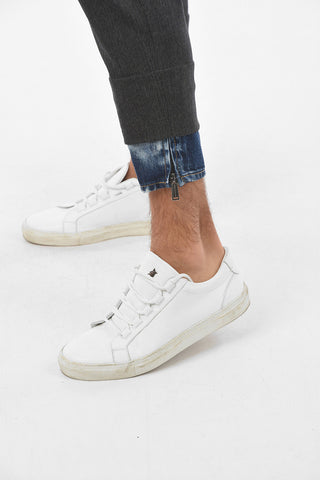 Pinstriped Pants LOS ANGELES FIT with Denim Ankle Application 13cm