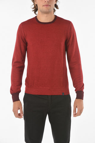 Crew Neck Contrasting Edge Virgin Wool Sweater