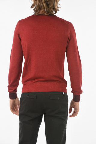 Crew Neck Contrasting Edge Virgin Wool Sweater