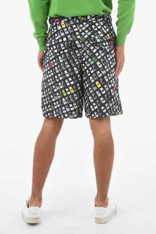 Padded Shorts With Digital Print