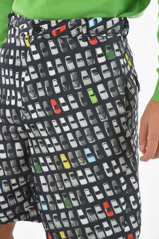 Padded Shorts With Digital Print