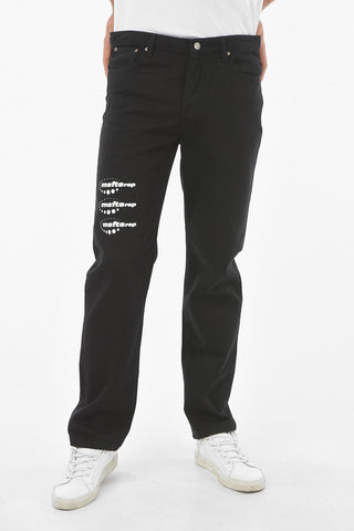 20cm logo printed regular waist jeans