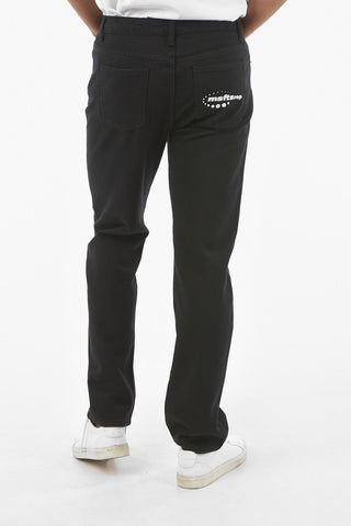 20cm logo printed regular waist jeans